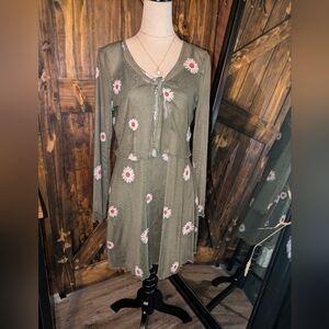 EUC Love, Fire 2 Piece Mesh Dress. Size L